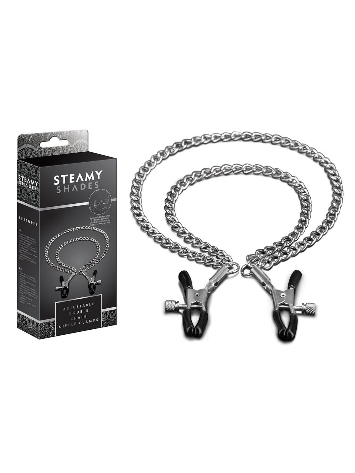 Steamy Shades Adjustable Double Chain Nipple Clamps