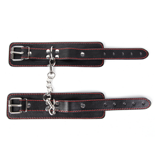 ZYL Faux Leather Contrast Stitching Wrist Cuffs