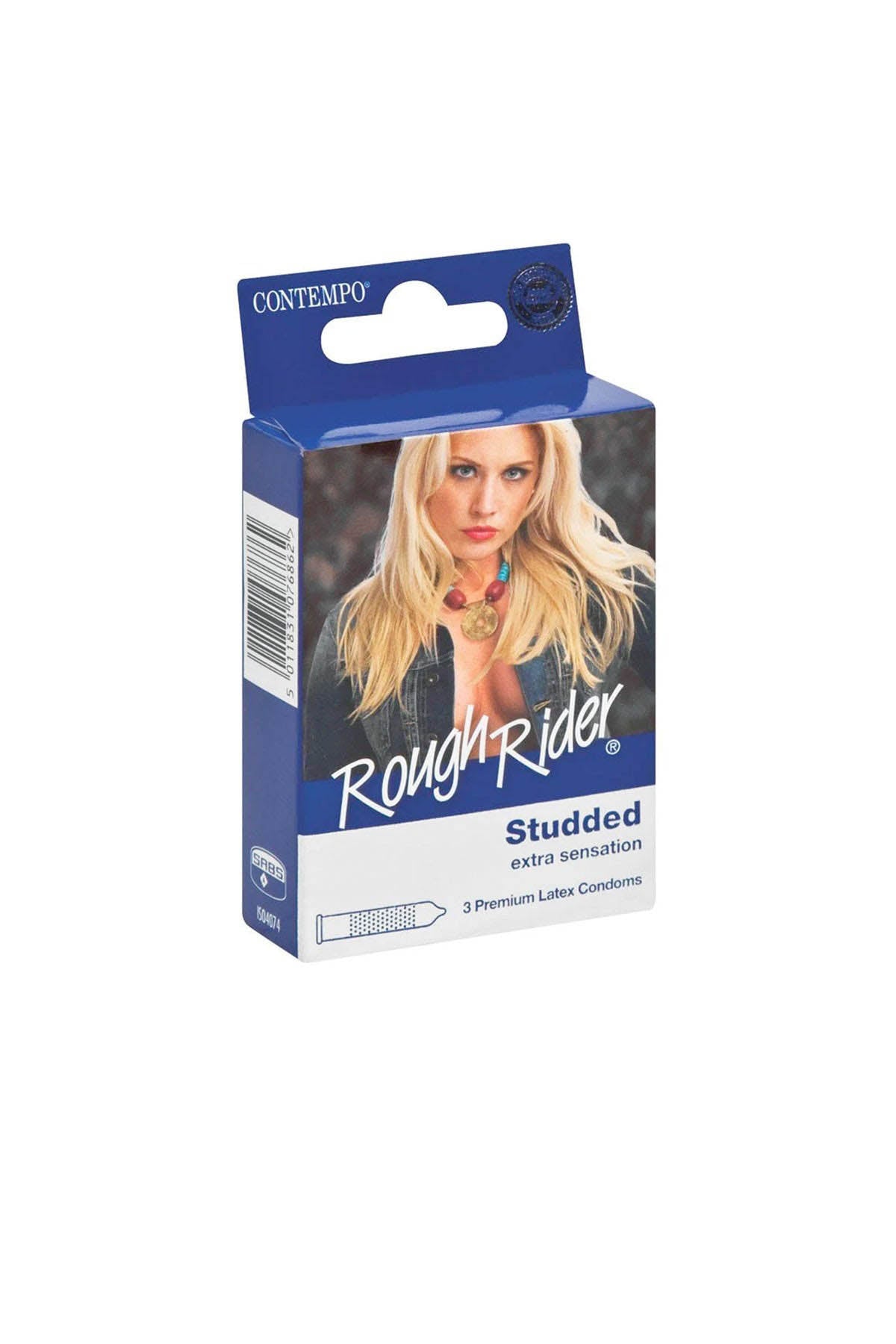Contempo Rough Rider Studded Condoms - 3 Pack