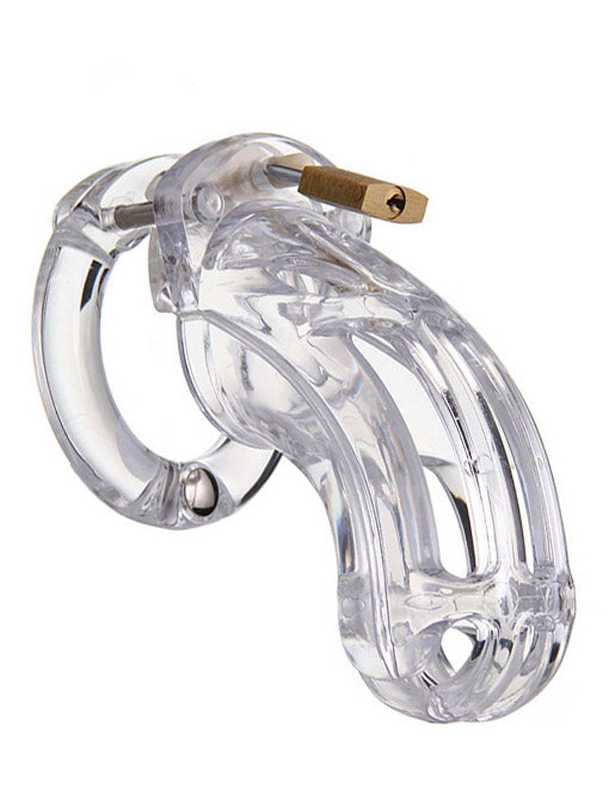 Erotic Love Toys The Curve Male Chastity Cage - Clear