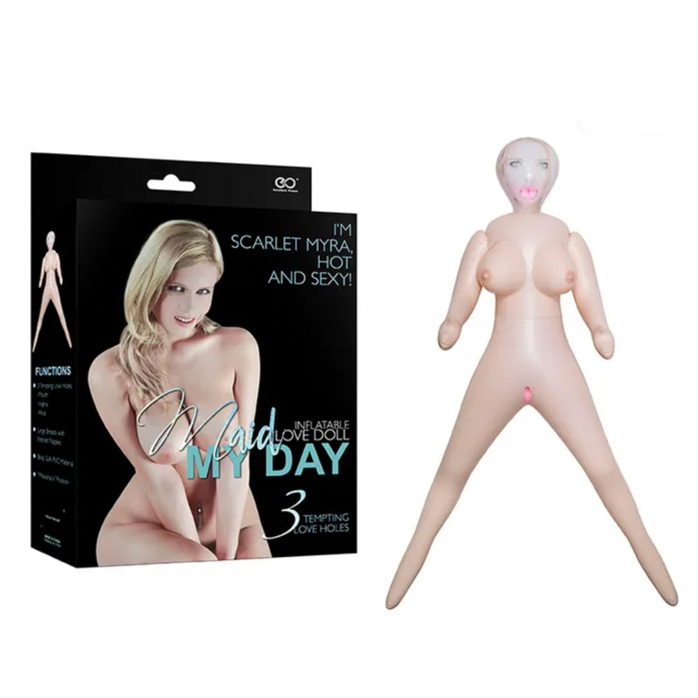 Maid My Day Scarlet Myra Inflatable 3-Hole Love Doll